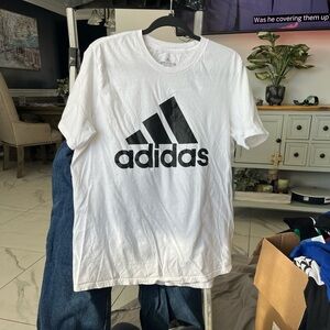 White XL Adidas tee with black logo. Great condition